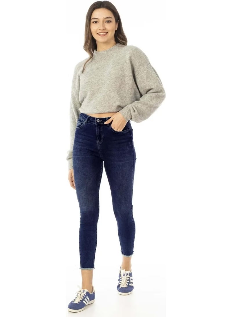 Cedy Denim Blue High Waist Skinny Jeans C596 - Image 1